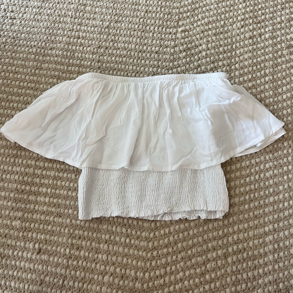 White Beach Crop Top